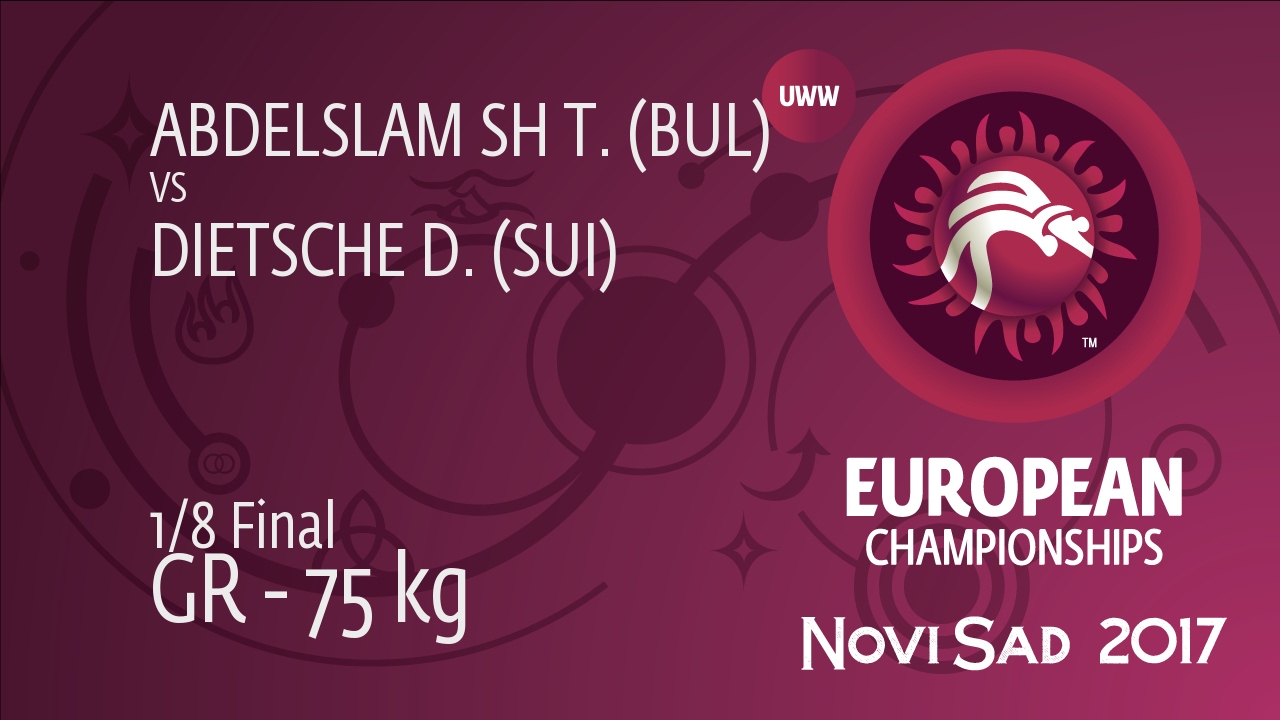 1/8 GR - 75 kg: T. ABDELSLAM SH (BUL) df. D. DIETSCHE (SUI) by TF, 8-0