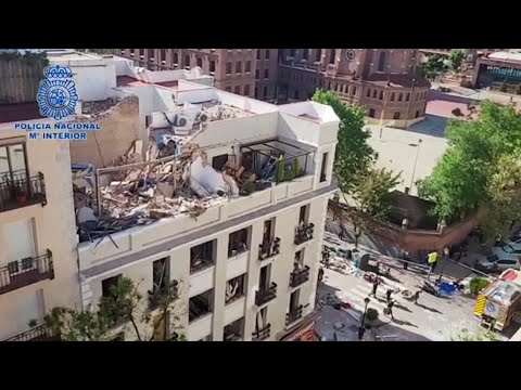 Así ha quedado el edificio tras la explosión en el centro de Madrid
