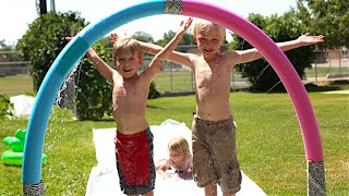 Pool Noodle Slip And Slide Sprayer!