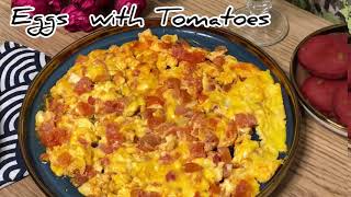 Super easy and  delicious breakfast recipe. Eggs with Tomatoes- Pomidor Yumurta 