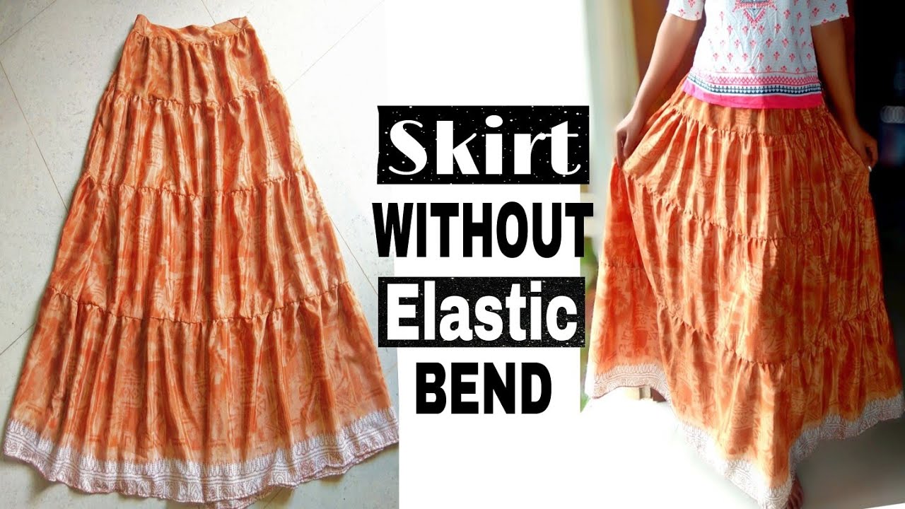 DIY Convert Old Saree Into a 4 Layer Skirt| Long Skirt Tutorial - YouTube