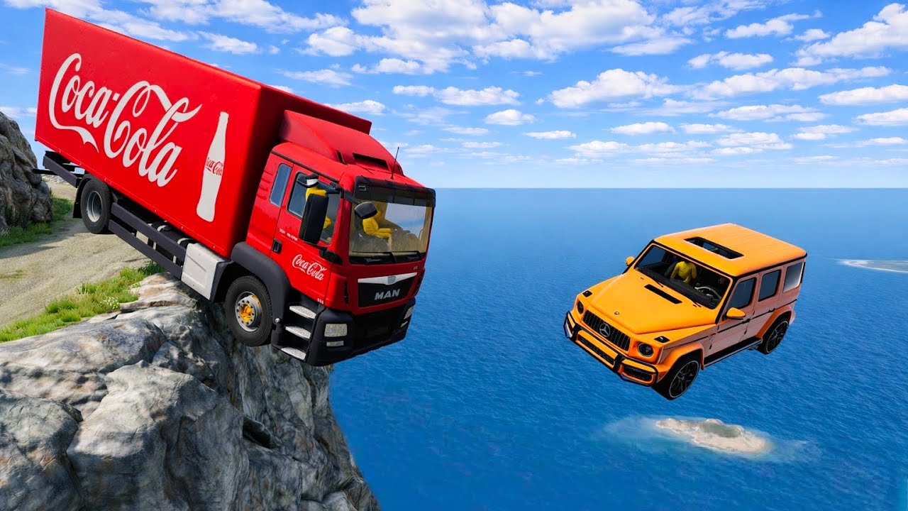 Car vs Truck Cliff edge Crash Challenge 🚛🔥| Beamng drive #87!