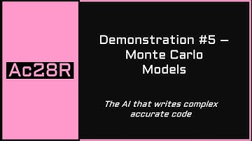 The Ac28R Demonstration #5 - Monte Carlo Models