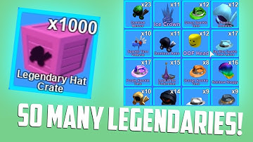OPENING x1000 LEGENDARY HAT CRATES | Roblox Mining Simulator
