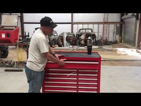 44 In X 22 In Double Bank Red Roller Cabinet