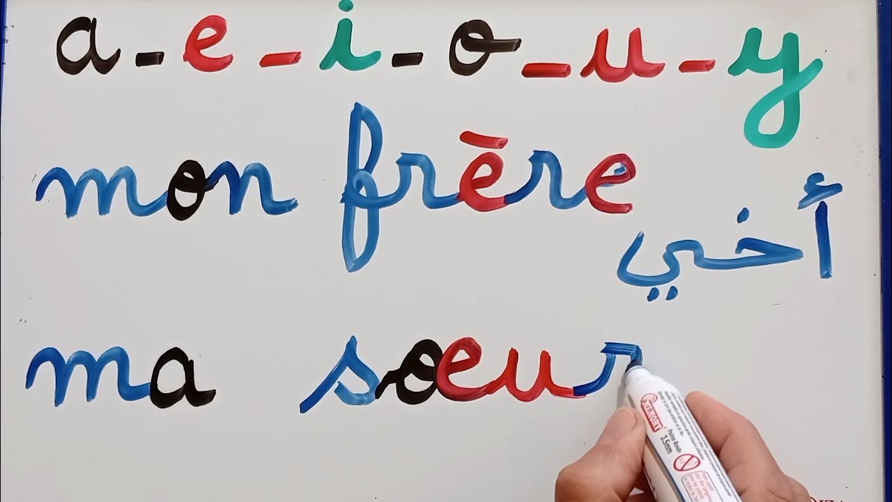 تعلم القراءة والكتابة/تعلم جمع الحروف/أفراد الأسرة باللغة الفرنسية للمبتدئين