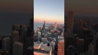 Skyline sunset view from 360 CHICAGO Observation Deck😍 #360chicago #chicago #sunset #chicagoviews