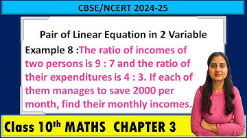 Pair of Linear equations example 8 | Class 10 Maths Chapter 3