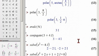 Complex numbers in Maple