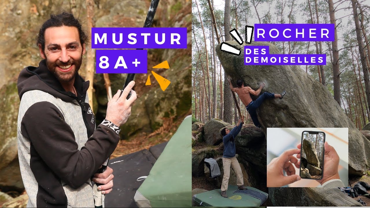 Mustur 8a+ rocher des demoiselles escalade bouldering fontainebleau