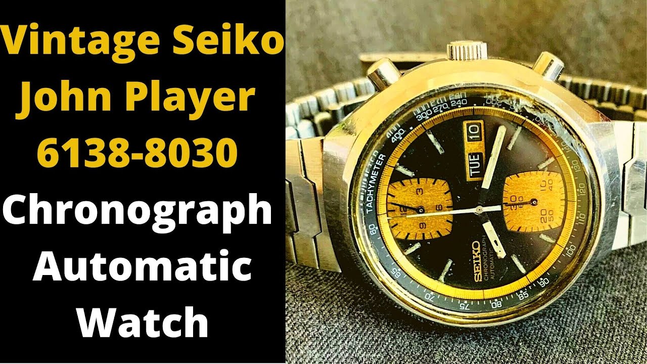 1970s Vintage Seiko 6138-8030 Chronograph Automatic Watch, John Player -  YouTube