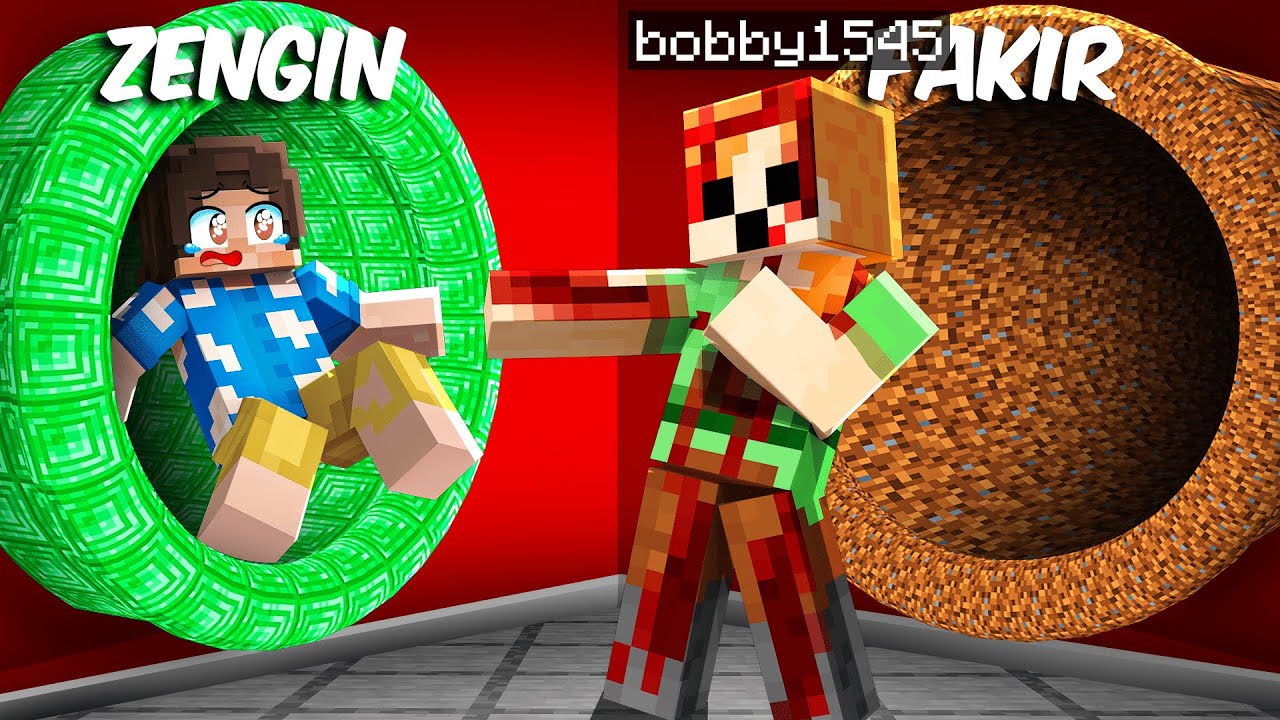 ZENGİN VS FAKİR TÜNEL YARIŞMASI - Minecraft