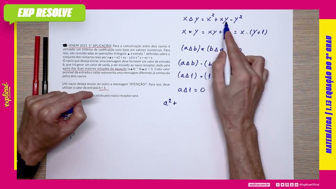PARA A COMUNICAÇÃO ENTRE DOIS NAVIOS É UTILIZADO UM SISTEMA DE (...) | EQUAÇÃO DO 2º GRAU