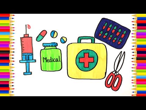 how-to-draw-medical-doctor-kit-for-kids-|-coloring-pages-medicines-|-art-colors-with-colored-markers