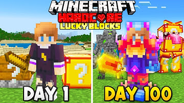 I Survived 100 Days of Lucky Block Hardcore Bedrock!