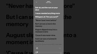 Taylor Swift - august (Lyrics) #lyrics #taylorswift #august