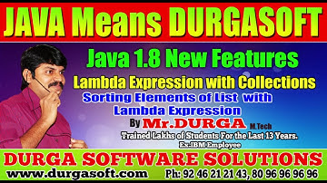 Java 8  ||  Sorting Elements of ArrayList with Lambda Expression by Durga