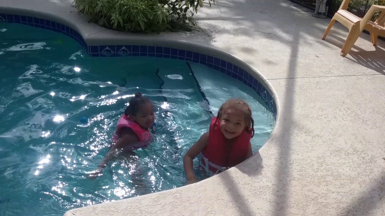 First time in the pool - YouTube
