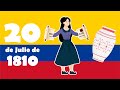 INDEPENDENCIA DE COLOMBIA para niños Resumen de 3 minutos | 20 DE JULIO de 1810