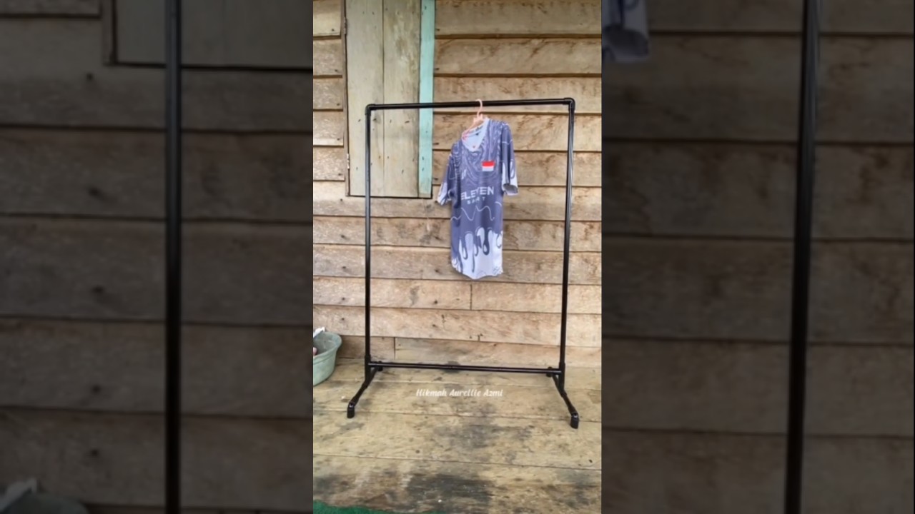 Hanya dari pipa paralon, jadilah gantungan baju stand hanger yg hemat budget 