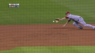 Freese makes diving stop, fires for out