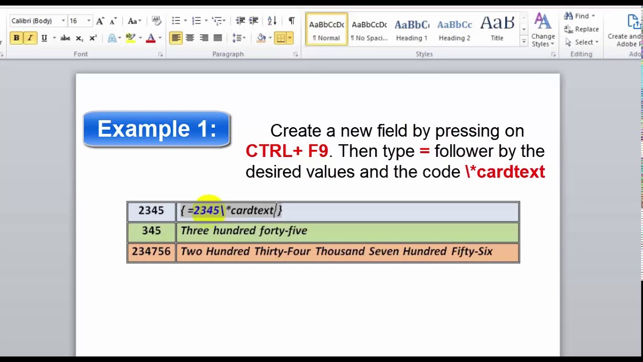 how-to-convert-numbers-to-letter-in-ms-word-document-youtube