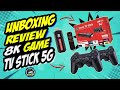 Unboxing  review game tv stick 8k ultra 5g x2 consola q9 retro juegos clasicos abacuq2000