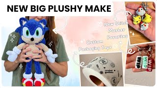 NEW Crochet Makes!🧶Giant Plushy, Cute Stitch Markers, Packaging Glow-Up & More!💙Weekly VLOG