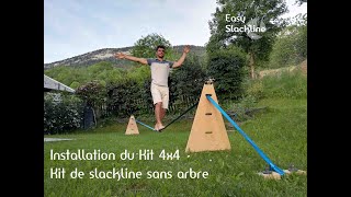 Vidéo: Kit Slackline sans arbre 4x4 Outdoor complet