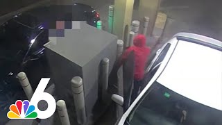 Surveillance shows man getting robbed at gunpoint at drive-thru ATM