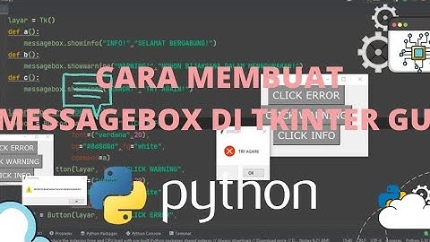 TKINTER TUTORIAL - CARA MEMBUAT MESSAGEBOX/POP-UP NOTIFIKASI DI TKINTER PYTHON GUI #python #tkinter
