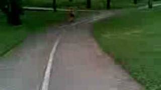 Ripsticking down a hill