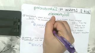 Unit 2 Lesson 4: Introducing Polynomials