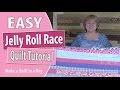 Jelly Roll Race Quilt Top Tutorial: Quilting for Beginners