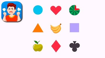 Easy Game Level 94 Tap objects alternating fruits and geometric shapes.