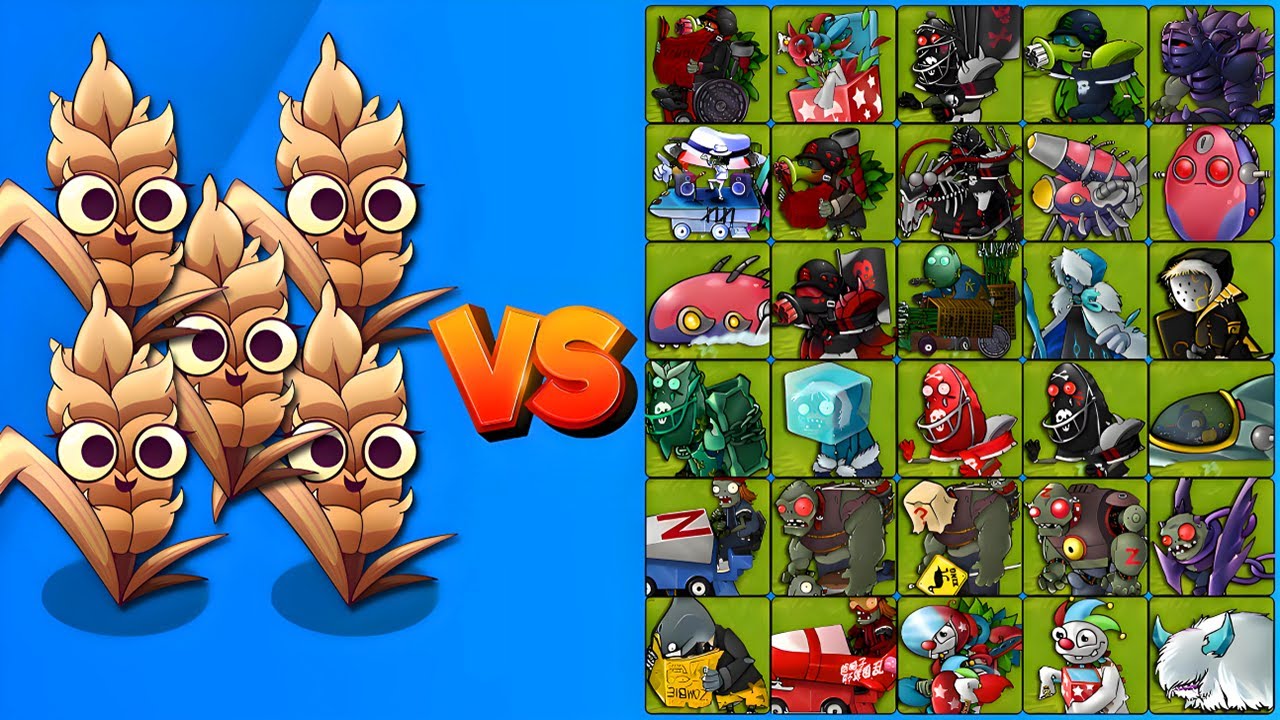PVZ 1 Fusion 3.1 Challenge: 5 Barley Plants Fusion Vs 30 All Zombies ...