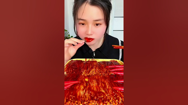 Eating Chilli With Enoki Mushroom Flavor Spicy Yummy