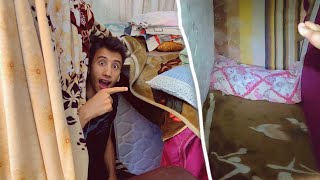 I built a three story house with pillows and blankets #entertainment #pillow_house