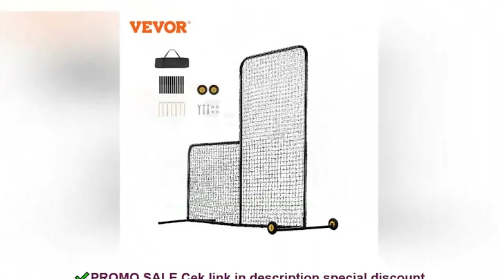 VEVOR L Screen Baseball for Batting Cage 7x7 ft Softball Safety Screen Body Protector Portable Batti