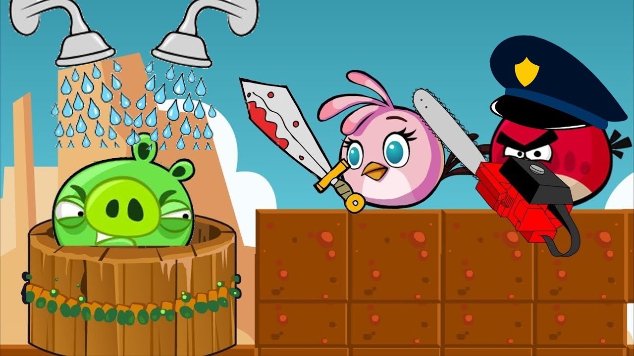 Angry Birds Take A Shower 2 SKILL GAMEPLAY STEALING SHOWER FROM BAD