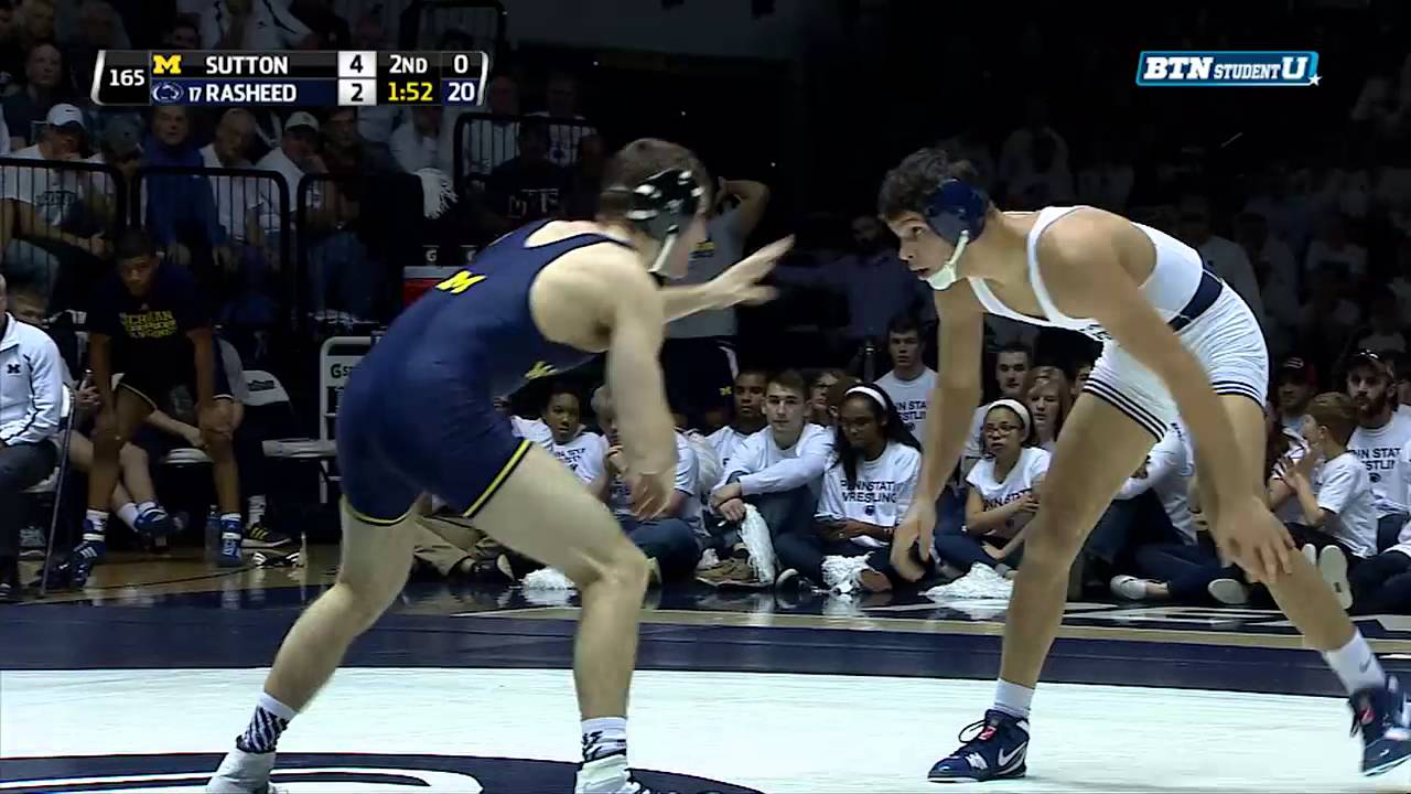 Michigan at Penn State Wrestling: 165 Pounds - Sutton vs. Rasheed