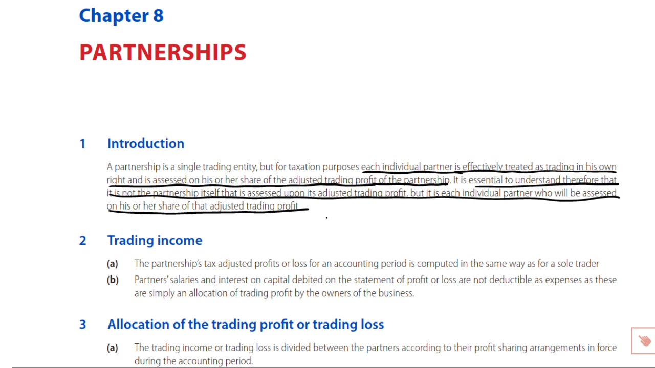 Allocating Partnership Profits To Partners Acca Taxation Tx Uk Exam Fa19 Youtube