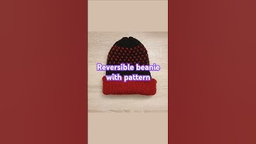 Reversible beanie with patterns on the other side, made on the Addi Express knitting machine
