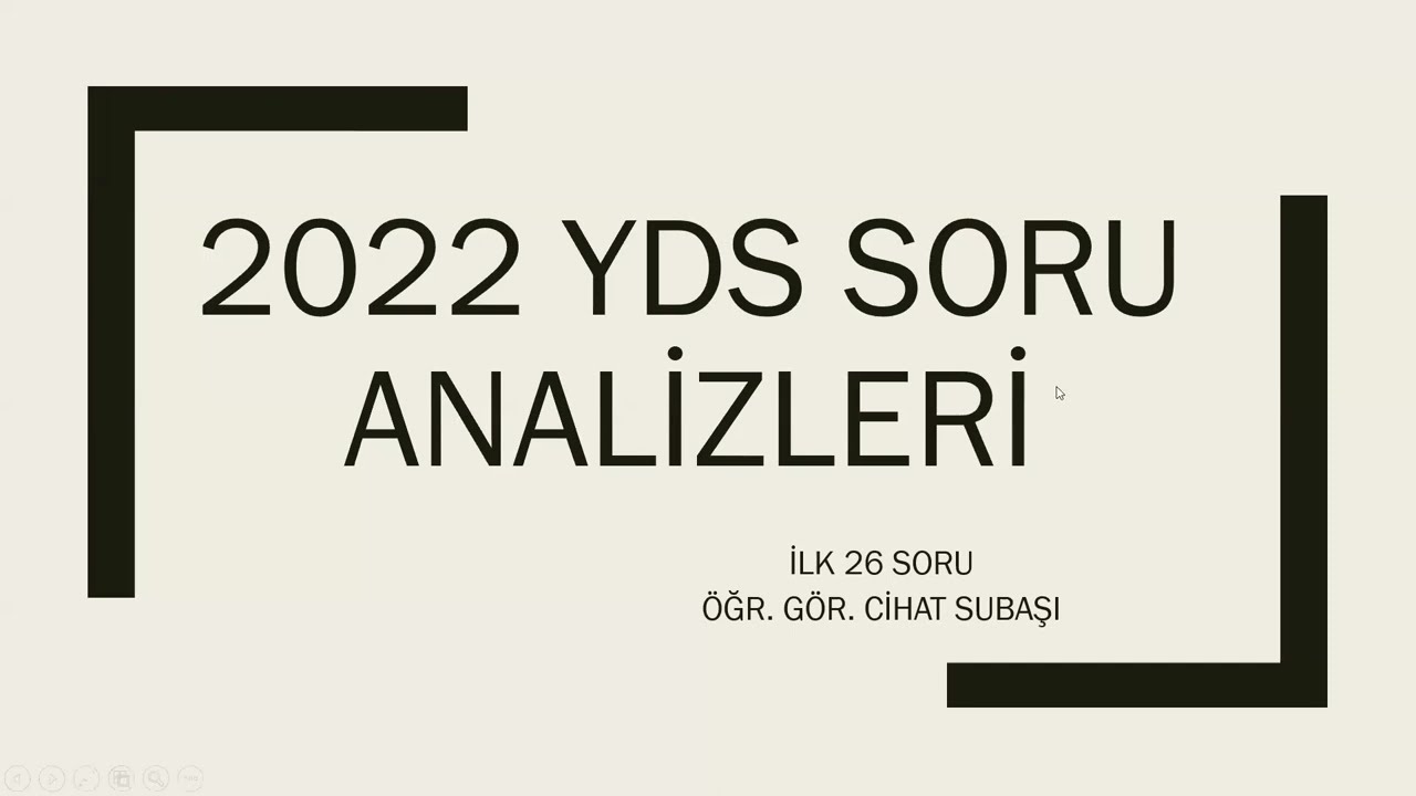 2022 YDS ARAPÇA SORU ANALİZLERİ