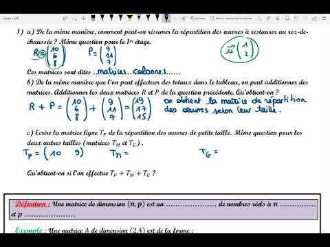 Matrices Partie 1