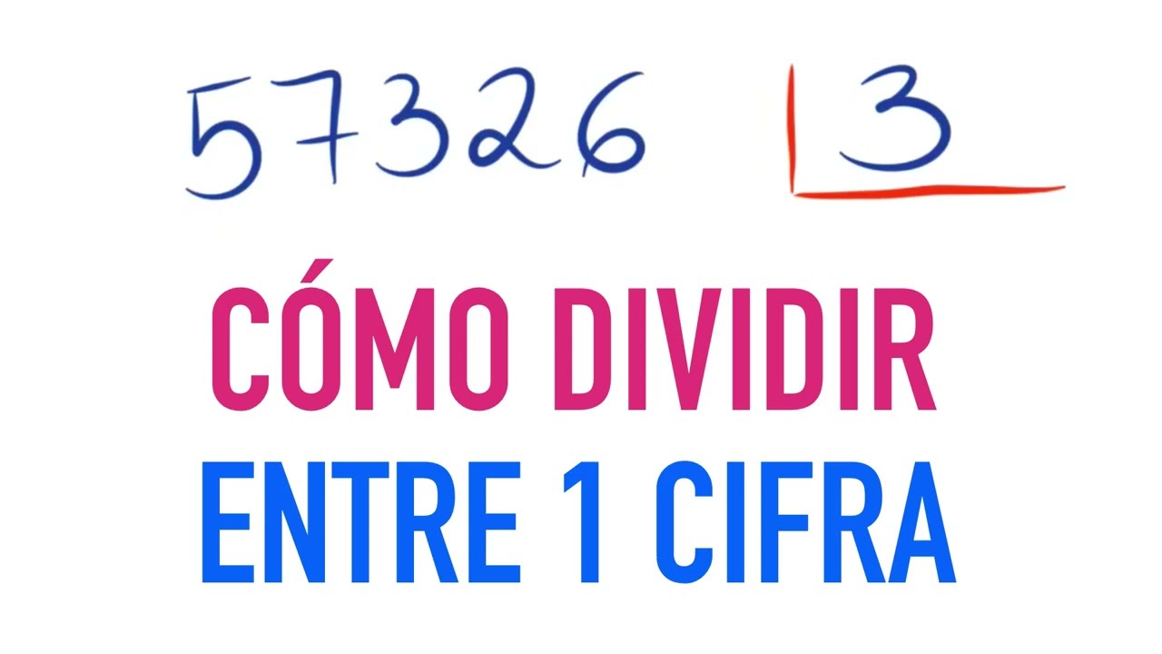 Aprende a dividir entre una cifra 