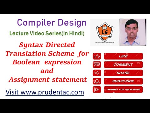 Syntax Directed  Translation Scheme  for Boolean  expression and Assignment statement in Hindi