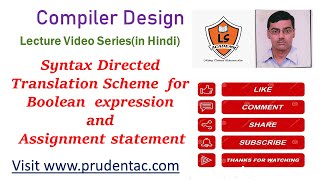 Syntax Directed  Translation Scheme  for Boolean  expression and Assignment statement in Hindi