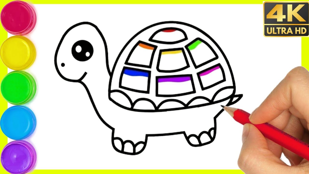 How to draw sea easy turtle drawing with colour || easy turtle ...