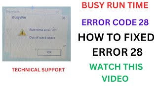 Famous #busysoftware run time error 28 how to fixed this error code 28 full process guide this video #busy Profile